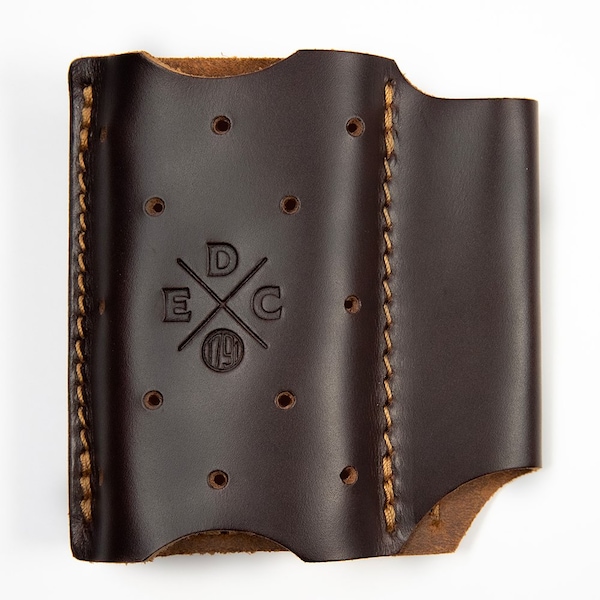 Leather Tool Pouch for Multitool, Pen / Pen Light, Cash / Cards & Action-Clip Belt Attachment